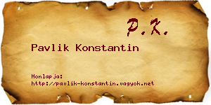 Pavlik Konstantin névjegykártya